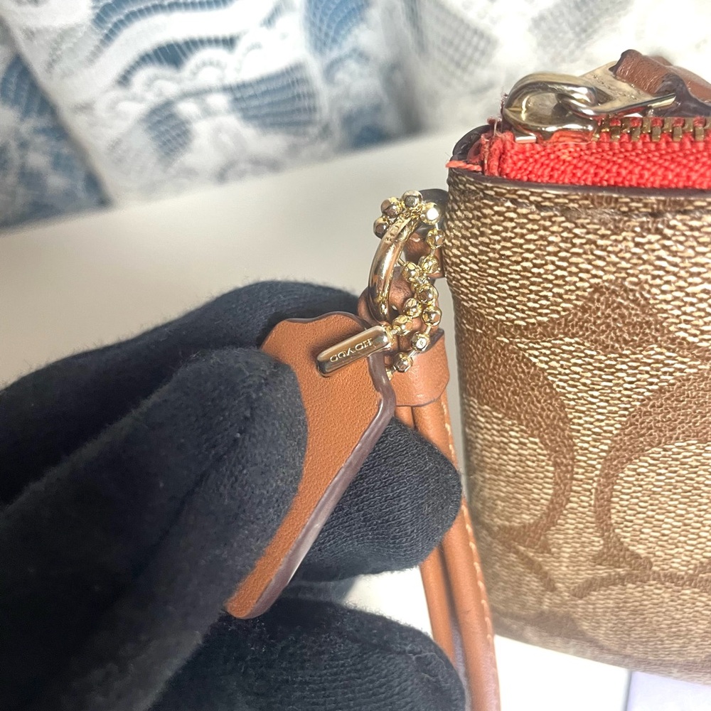 Coach Brown and Red Wristlet - Picture 14 of 14